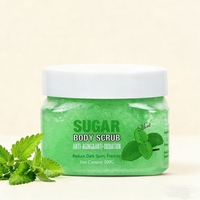 Peppermint Sugar Foot Body Scrub Natural Organic Vegan Fine Sugar Base Gentle Exfoliation Refreshing Moisturizing Oil Scrub