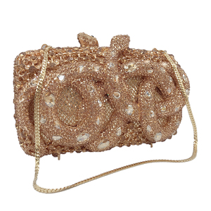 Bolso de mano de cristal para mujer con correa de cadena, bolso de mano con pedrería brillante para banquetes y discotecas - Product Image 3