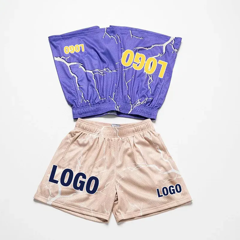 Hot Sale Oversize Double Layer Basketball Mesh Shorts  Custom Logo High Quality Breathable Men'S Mesh Shorts