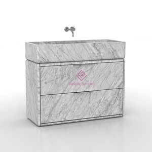Portoro ตู้น้ำสองชั้นแบบยืนได้สไตล์วังยุโรปหรูหราหินอ่อนธรรมชาติสีทอง - Product Image 2