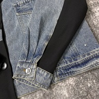 8505/FANMAJIALIE Nouvelle Veste en Jean Tendance pour Femme, Design Original, Style Urbain, avec Tissu Technologique Lavé