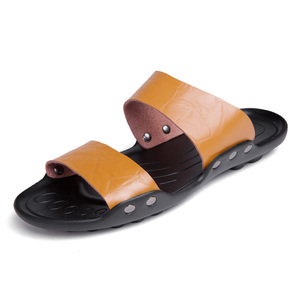 Zapatillas deslizantes para hombre, sandalias exteriores, zapatos de playa, zapatos planos deportivos exteriores, Punta abierta, verano, ligeros, transpirables, informales, hechos a mano - Product Image 2