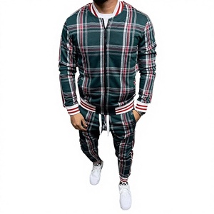 Conjunto Deportivo Casual de Dos Piezas para Hombre, Corte Ajustado, Otoño, 100% Algodón, Secado Rápido, Color Sólido, Cierre de Cremallera, Manga Larga - Product Image 3