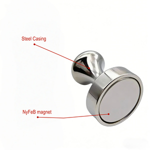 Imán Industrial Permanente de Neodimio Personalizado, Superfuerte N35, para Pizarra Blanca, con Pasador Plateado, Hebilla Magnética - Product Image 1