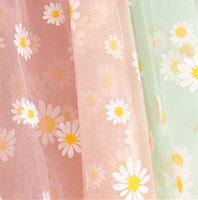 DANLU Nouveau produit 2021 Tissu de robe en maille à motif tournesol en polyester réversible, tissu de robe en maille à sequins et dentelle tissée blanc