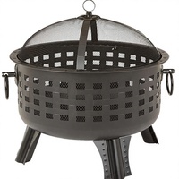 Brasero rond en acier For Basics de 27 pouces avec surface peinte, alimenté au bois, facile à assembler