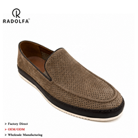 Mocassins perforés en daim pour hommes, chaussures décontractées d'été en cuir véritable respirant avec embout EVA, légères, RADOLFA