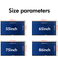 Écran Plat Interactif Numérique 4K LCD Tactile au Doigt ou Stylet, Tailles 55 65 75 85 86 98 110 Pouces, Tableaux Blancs Intelligents pour l'Enseignement Scolaire