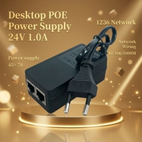 Injecteur PoE 12W pour commutateur Ethernet 24V 1.0A 10/100/1000Mbps, alimentation réseau de bureau, adaptateur PoE