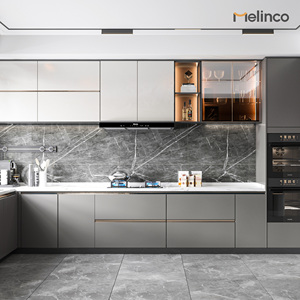 Современный экологичный шкаф Melinco из МДФ с большим объемом хранения, готовый к сборке, встроенный кухонный шкаф - Product Image 2