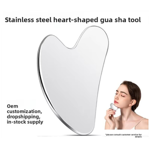 Planche Gua Sha en acier inoxydable DF22 de 4,0 mm d'épaisseur en forme de cœur, modèle GL01, outil de massage pour les mains et le visage, outil de beauté - Vente en gros - Product Image 3