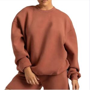 Sweat-shirts et sweats à capuche pour femmes personnalisés avec impression et broderie, col rond unisexe, 100% coton, streetwear, sweat à capuche surdimensionné pour femmes - Product Image 4