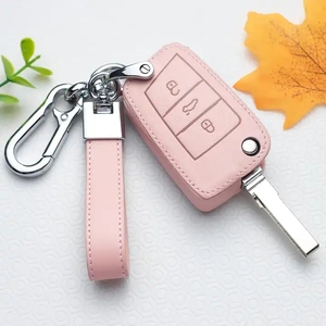 R-45632 couverture de clé de voiture en cuir de qualité supérieure porte-clés de voiture housse sac de clé de voiture 3 boutons couverture de clé de voiture - Product Image 5