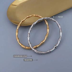 Brazalete Unisex de Acero Inoxidable Chapado en Oro de 18K, Joyería Moderna para Aniversario, Venta al Por Mayor, Simple, No se Desvanece - Product Image 5