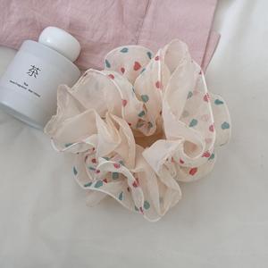 ที่คาดผมลายจุดสไตล์เกาหลีสำหรับผู้หญิง ยางรัดผมแบบยืดหยุ่นสองชั้น เชือกผูกผมแบบหวาน ยางรัดผมแฟชั่น - Product Image 5