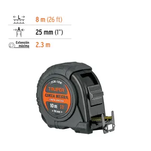 Cinta Métrica Resistente a Impactos BOX 3 de 10 m, Cinta Negra de 32 mm, TRUPER - Product Image 3