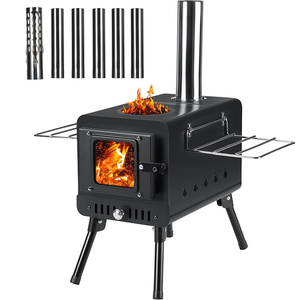 Réchaud portable à bois pour tente de camping avec pieds pliants Réchaud multi-combustibles Titan pour l'extérieur - Product Image 1
