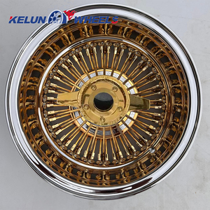 13x7 Wire <b>Wheels</b> Center Gold <b>Spoke</b> Wire <b>Wheels</b> 13 Inch Rims <b>Spoke</b> Rims White Wall Tire KELUN Wire <b>Wheels</b> - Product Image 2