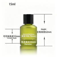 Pot en verre givré vert de 15g, 30ml, 50ml, 1oz, pour crème pour le visage, crème pour les yeux, flacon cosmétique en verre