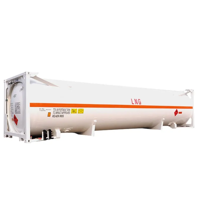 LNG sıvı oksijen karbon dioksit LIN LOX LAR için ISO UN T75 kriyojenik 40ft 40 ft Tank konteyner