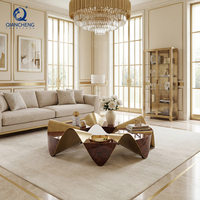 Rentable Italien De Luxe Salon Table Basse Creative En Acier Inoxydable Conception Moderne Villa Appartement Hôtel Meubles