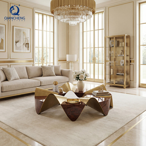 Maliyet etkin İtalyan lüks oturma odası kahve sehpası yaratıcı paslanmaz çelik tasarım Modern Villa daire otel mobilya - Product Image 3