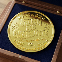 Moneta Commemorativa Personalizzata con Motivo 3D in Rilievo e Texture, Placcata in Oro, in Lega di Zinco, per Collezioni e Souvenir
