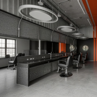 Mobilier de salon de coiffure personnalisé, design moderne 3D, décoration de salon de coiffure, chaise de barbier