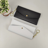 Dompet Flip panjang wanita modis, dompet Pu wanita, dompet kartu, tas tangan saku, amplop uang tunai
