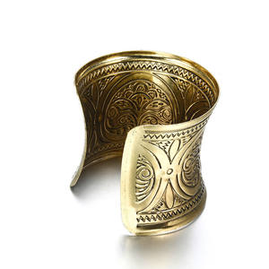 Oude Gouden Brede Vintage Metalen Manchet Armband # Bra100029 - Product Image 5