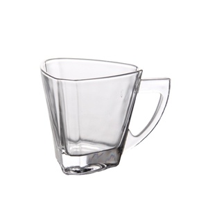 <span class=keywords><strong>Taza</strong></span> de Té de Vidrio <span class=keywords><strong>Transparente</strong></span> de 205 ml con Asa, Diseño Triangular Único para Arte Latte, <span class=keywords><strong>Taza</strong></span> de Café, <span class=keywords><strong>Taza</strong></span> de Agua, <span class=keywords><strong>Taza</strong></span> de Té de Vidrio P-100 - Product Image 1
