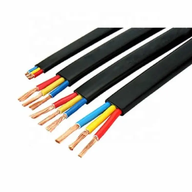 China Manufacturer PE Jacket Electrical 2 3 4 Core Wire 2AWG 4AWG 6AWG 8AWG 10AWG 12AWG Flat Submersible Pump Cable