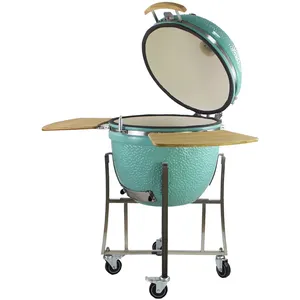 TOPQ Kamado 25英寸陶瓷烹饪烤架，配有新型不锈钢支架烧烤烤架产品