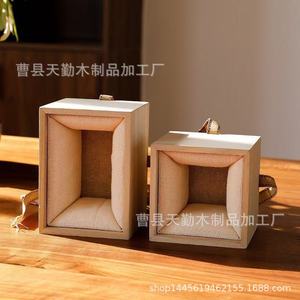 Solid paulownia wood tea set gift packaging box, <b>teacup</b> packaging box, square wooden box, Jianzhan double cup gift box, - Product Image 4