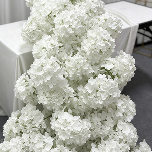 Pure White <b>Hydrangea</b> Trailing Floor <b>Flower</b> <b>Artificial</b> Floral Arrangement for Wedding Aisle & Welcome Sign - Product Image 4