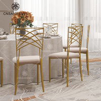 Chaises de mariage de luxe en or caméléon, sièges de salle à manger en métal pour événements extérieurs, banquets et locations