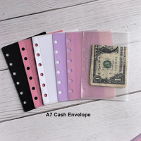 Pochette de classement personnalisable et flexible à 6 trous pour enveloppes de trésorerie, en PP dépoli, format A6 A7, sans fermeture éclair
