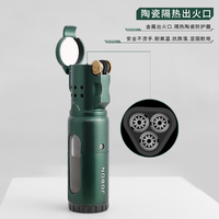 Briquet torche JOBON personnalisé avec logo, en alliage de zinc, style américain, 3 flammes, au gaz butane rechargeable, portable, durable, avec coffret cadeau, pour cigarettes