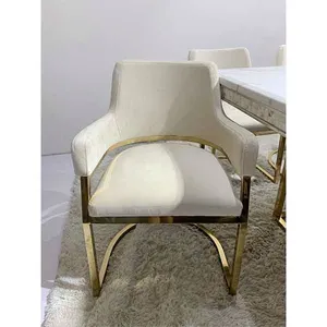 B8223 tavolo da pranzo di lusso e sedie in velluto bianco