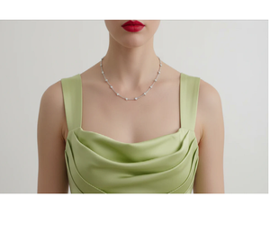 สร้อยคอเพชรเรียบหรูสำหรับผู้หญิง เครื่องประดับอ่อนช้อยประดับเพชรระยิบระยับสำหรับใส่ทุกวัน - Product Image 5