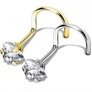 GZN <span class=keywords><strong>in</strong></span> <span class=keywords><strong>acciaio</strong></span> <span class=keywords><strong>chirurgico</strong></span> Piercing gioielli stella rotonda triangolo quadrato cuore CZ Set anello naso naso vite anello - Product Image 5