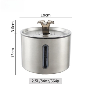 Fontanella d'Acqua Automatica per <span class=keywords><strong>Gatti</strong></span> in Acciaio Inox con Doppia Uscita e Flusso Ultra Silenzioso - Product Image 6