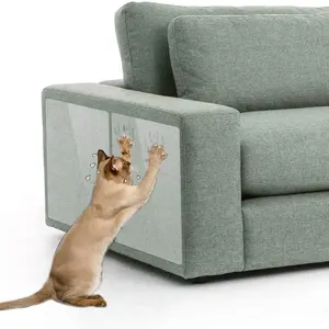 Stiker Anti Gores Sisi Tunggal Bening, Stiker Anti Gores Kucing Pelindung Furnitur untuk Sofa, Karpet, Pintu, Atasan Konter