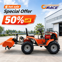 Mini Tractor Agrícola de 4 Ruedas, Compacto y Multifuncional, con Bomba de Caja de Cambios de 3 Velocidades para Motor, Ideal para Pequeñas Granjas