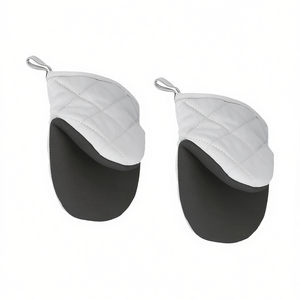 Guantes de Horno Acolchados Gris Negro Antideslizantes Resistentes al Calor Protección para Cocina - Product Image 2