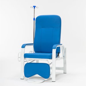 Fauteuil d'infusion avec poteau pour perfusion et repose-pieds pour usage hospitalier et clinique - Product Image 2