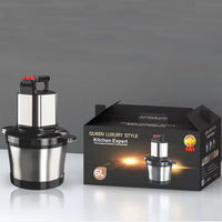 Mini Robot Culinaire Électrique Portable Multifonctionnel en Acier Inoxydable, Capacité 6L, Hachoir à Viande, Coupe-Légumes, Râpe pour