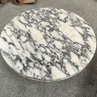 Tables basses en marbre Calacatta Viola italien de luxe, à base basse/plinthes, style moderne, ensemble pour le salon, meubles pour la maison