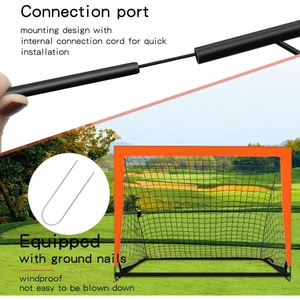 Lot de 2 Buts de Football Portables Orange pour Enfants, Pliables, pour l'Intérieur et l'Extérieur - Product Image 5