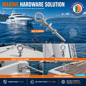 Edelstahl 316 Marine-Hebeöse 6x60mm mit geschweißtem Kopf für LKW, Wohnmobile, Schiffe, Yachten, Rigging und Bootszubehör - Product Image 4
